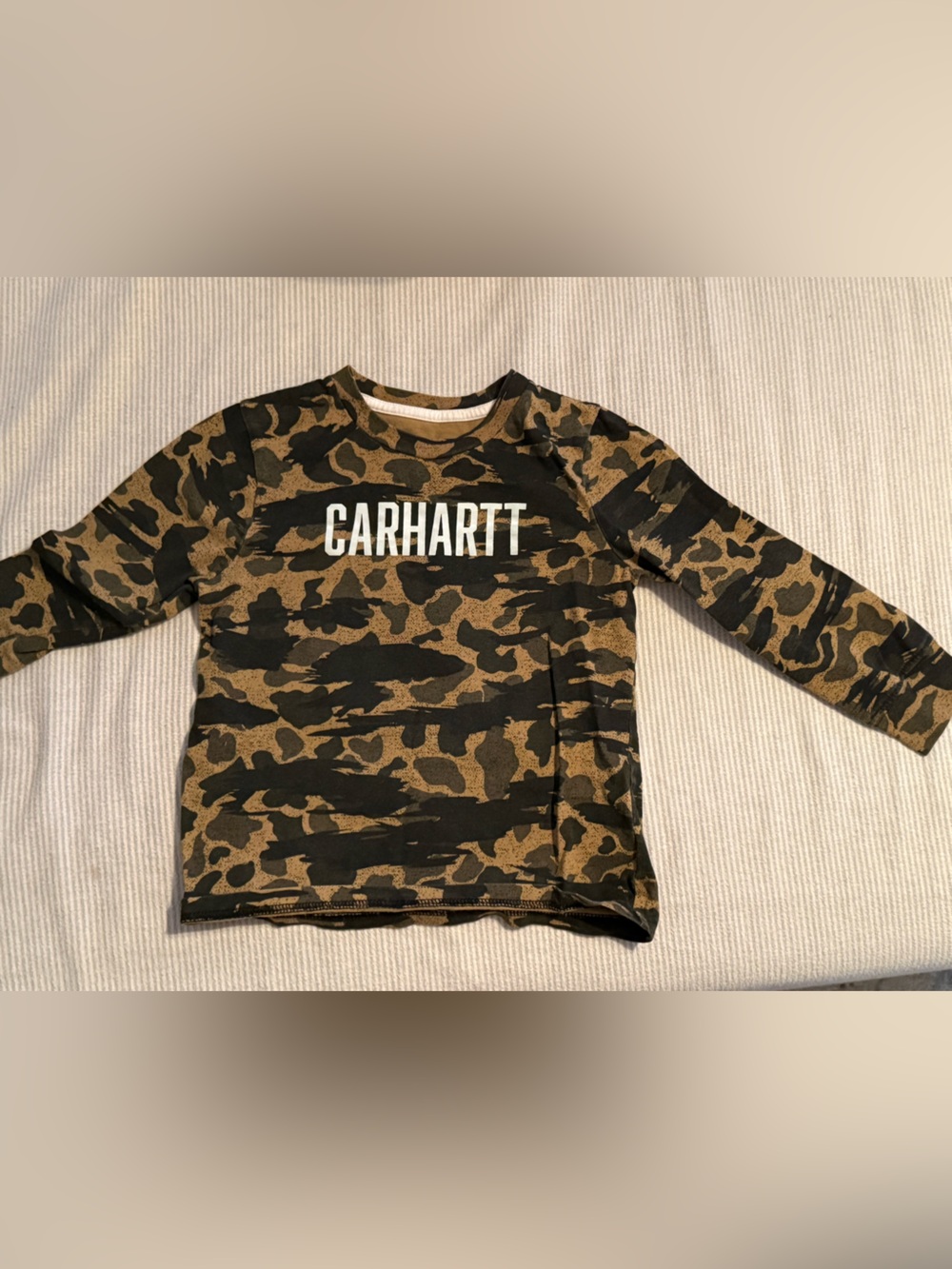 Carhartt Camo Logo Long Sleeve T Shirt - Olive & Black